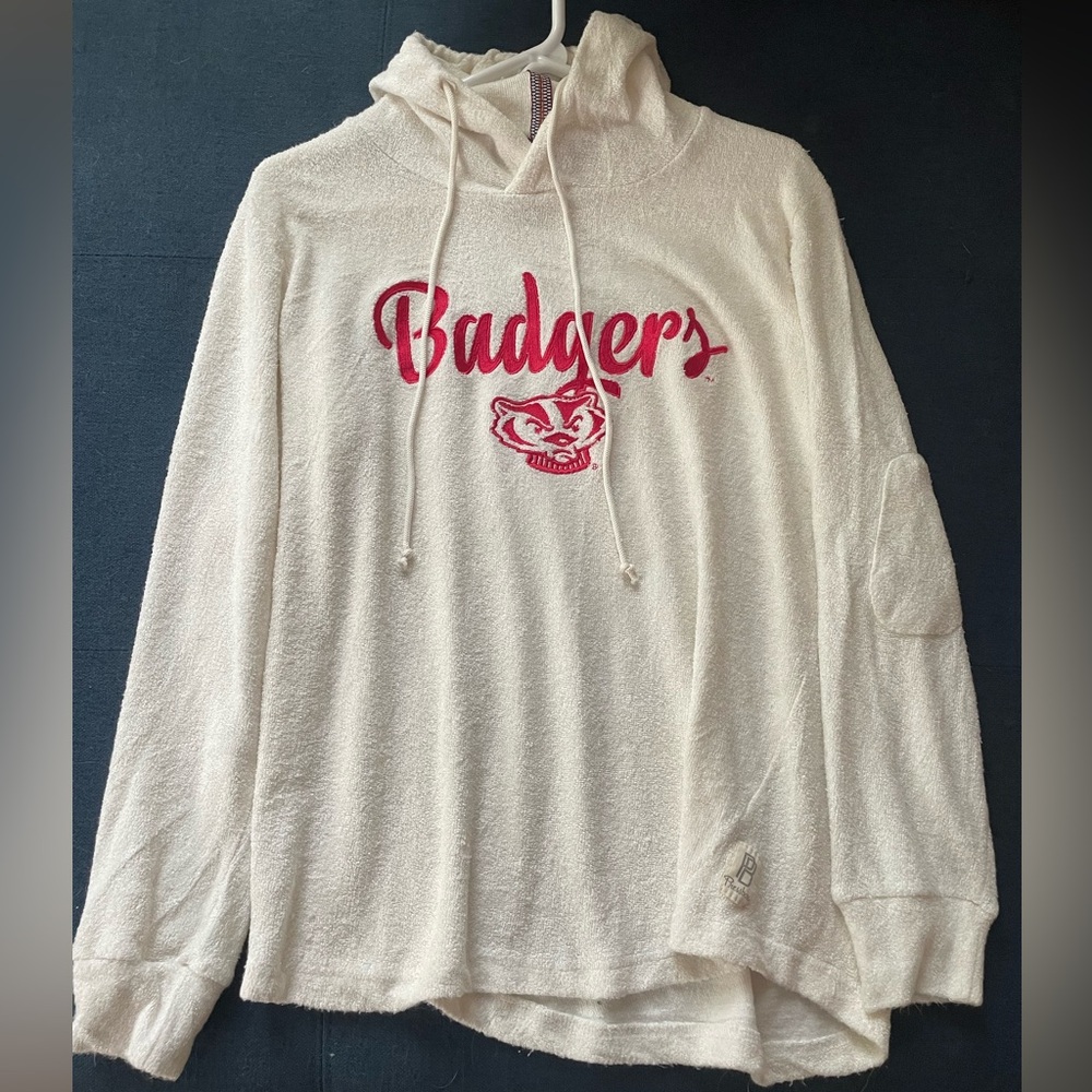 Press box Wisconsin badgers cream soft sweater hoodie